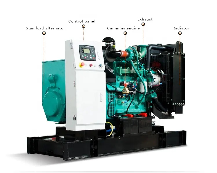 10kva 30kva 50kva 100kva generador de Motor móvil diésel 1500rpm/1800rpm trifásico 230V 100kw alternador Stamford tipo sin escobillas